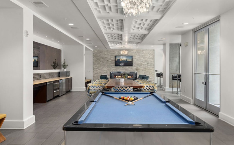 clubroom with billiards table