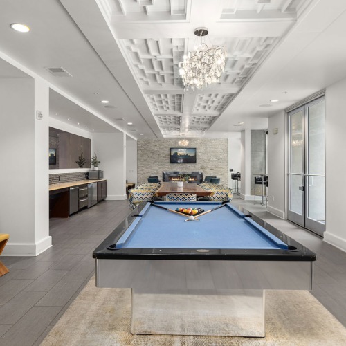 Game Room clubroom with billiards table
