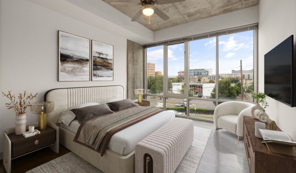 bedroom with modern spaces