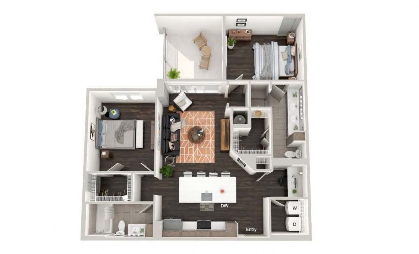 B1 - 2 bedroom floorplan layout with 2 bathrooms and 1128 square feet B1 - 2 bedroom floorplan layout with 2 bathrooms and 1128 square feet
